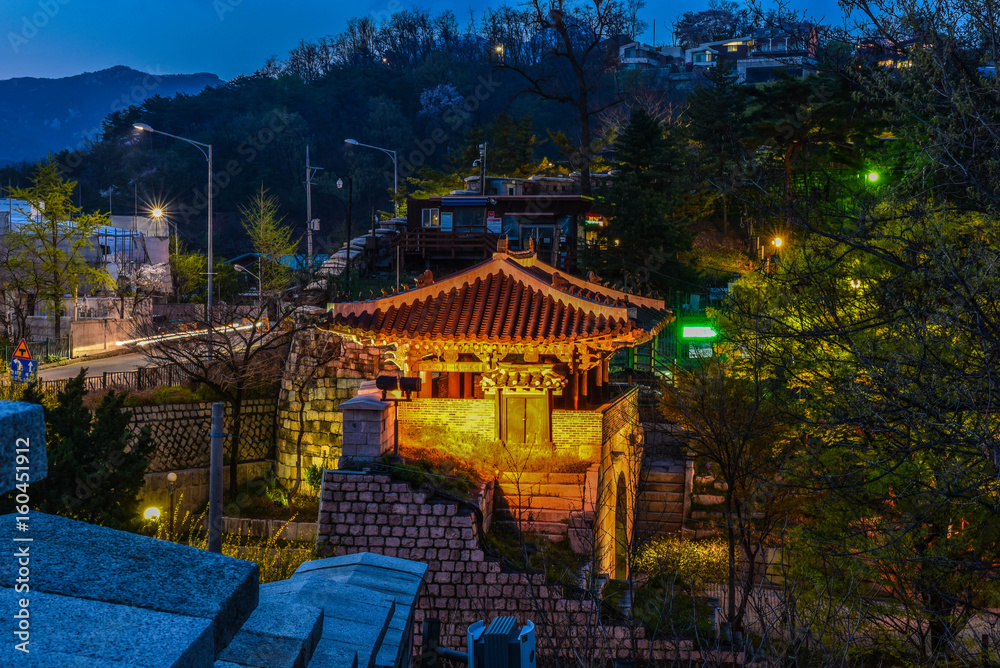 Fototapeta premium city night skyline seoul korea