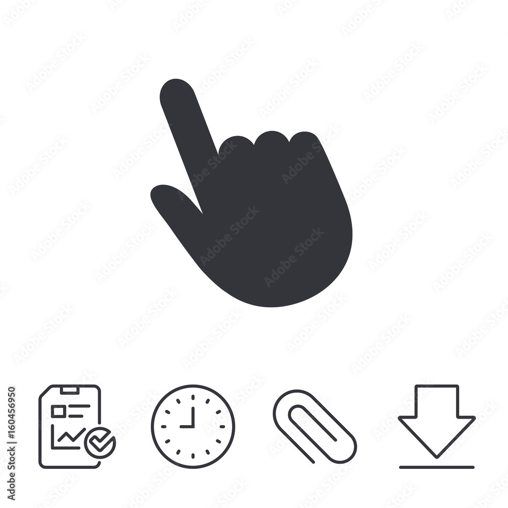 Click pointer icon. Hand cursor sign. Click pointer icon. Hand cursor sign.