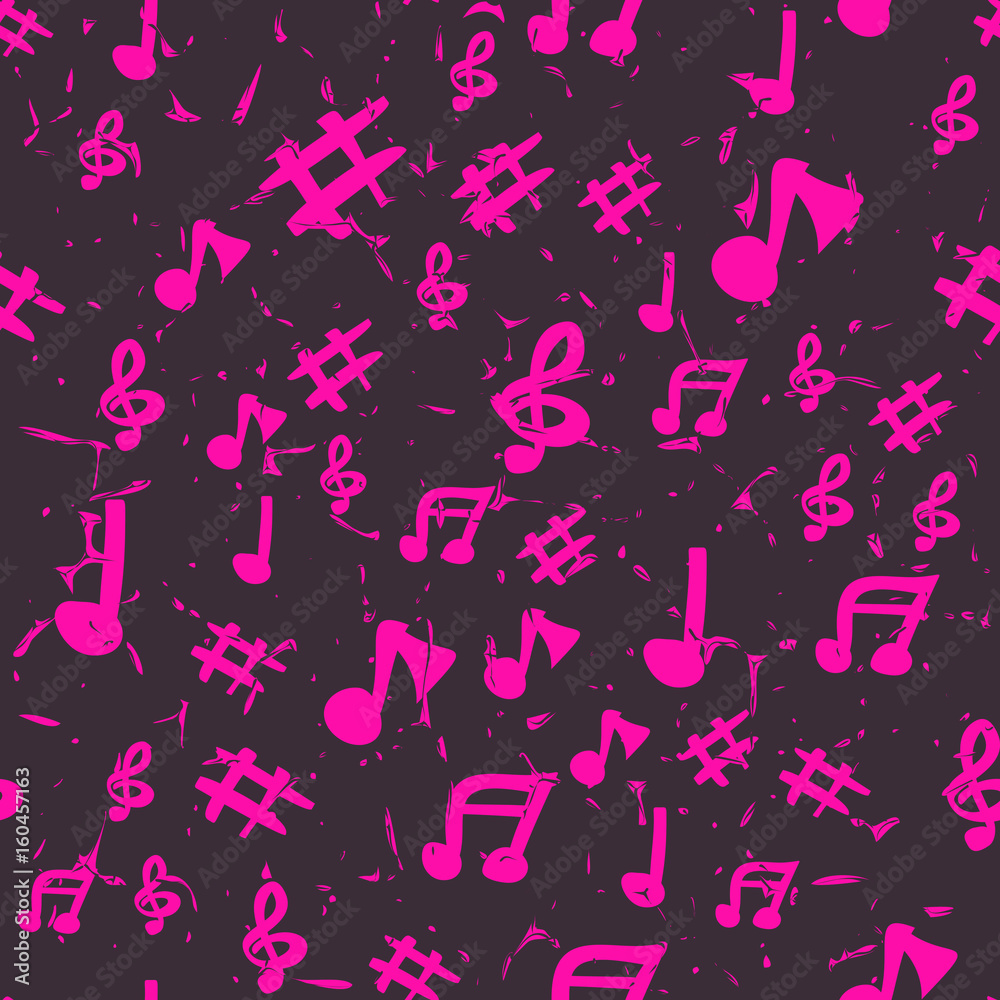 Music seamless pattern. Vector