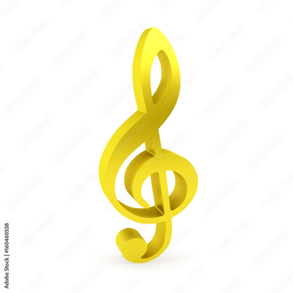 Curved golden treble clef Curved golden treble clef