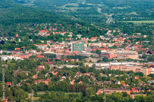 Panorama flight over the east of Hamburg Germany