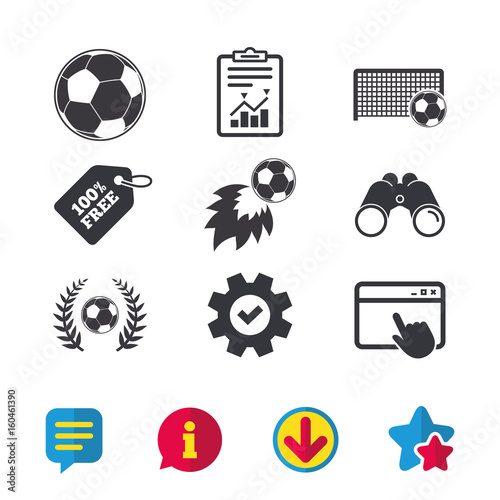 Football icons. Soccer ball sport. photo