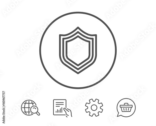 Shield line icon. Protection or Security sign.