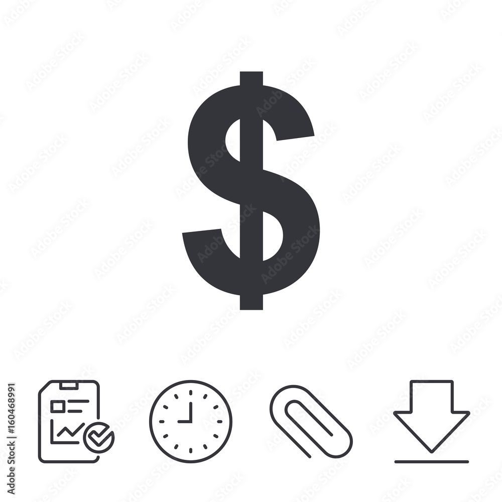 Dollar sign icon. USD currency symbol. Dollar sign icon. USD currency symbol.
