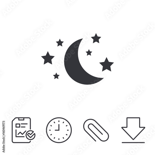 Moon and stars sign icon. Sleep dreams symbol.