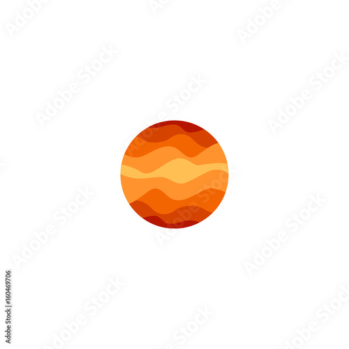 Isolated abstract orange color round shape logo on white background, sun vector illustration.