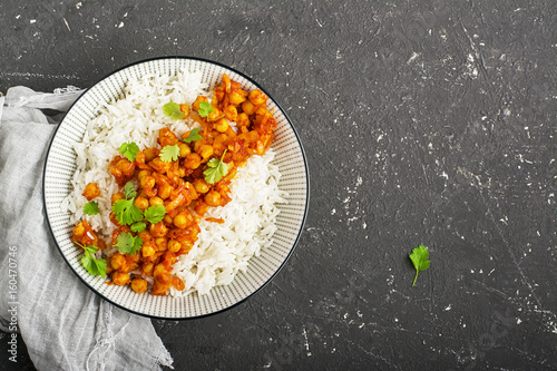 Chickpea curry with basmati rice