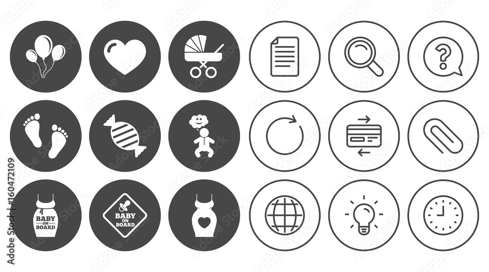Pregnancy, maternity and baby care icons. Pregnancy, maternity and baby care icons.