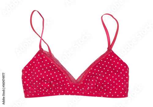 Red cotton bra, isolate