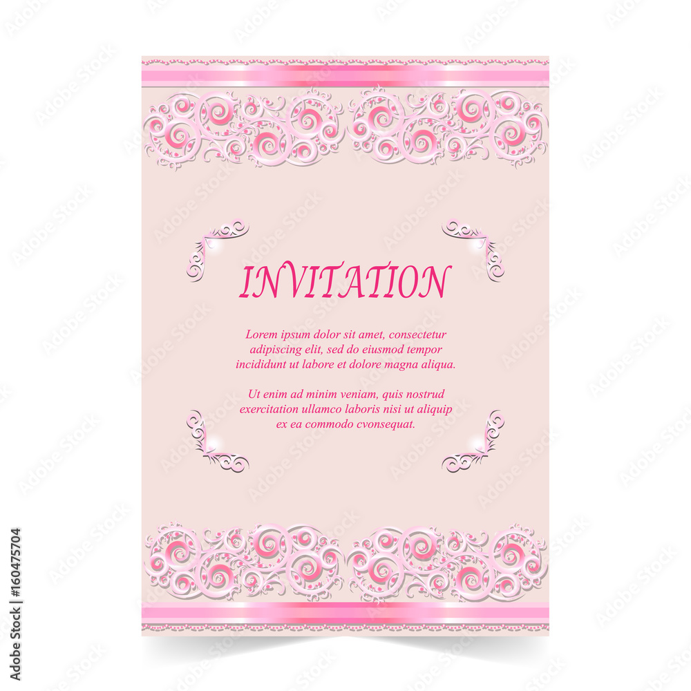 Invitation card, Wedding card with ornament