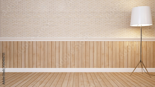 floor lamp in empty room for artwork - 3D Rendering