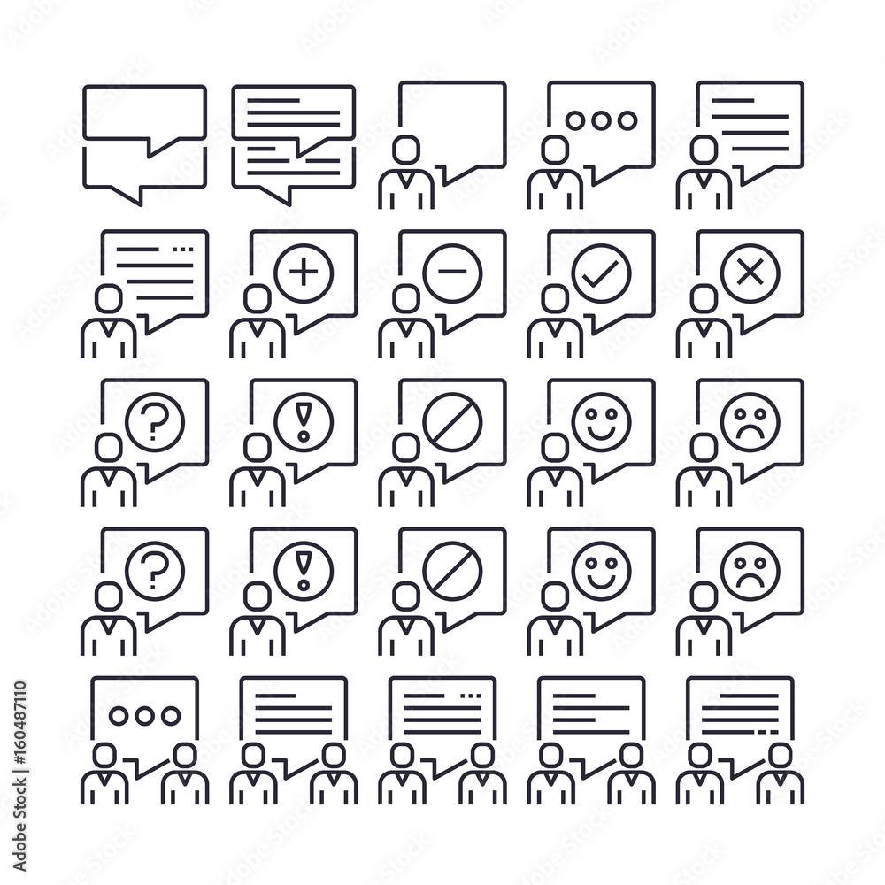 Set of Communication Outline Icon design . All Icon designed on 64x64 Pixel perfect Icon. Good to use for website project , app , mobile and more. Editable Stroke.  