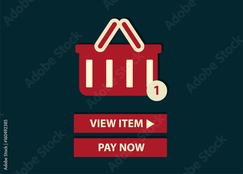 Concept of online shopping. Add To Basket web screen. Vector illustrator design.