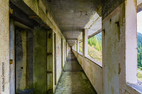 Ruin abandoned hotel on the island of Sao Miguel