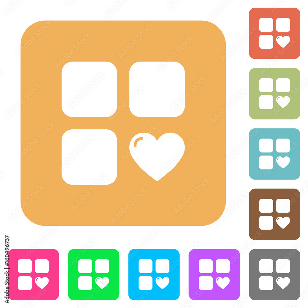 Favorite component rounded square flat icons Favorite component rounded square flat icons