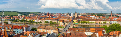 Panorama über die Stadt Würzburg, Bayern, Deutschland 