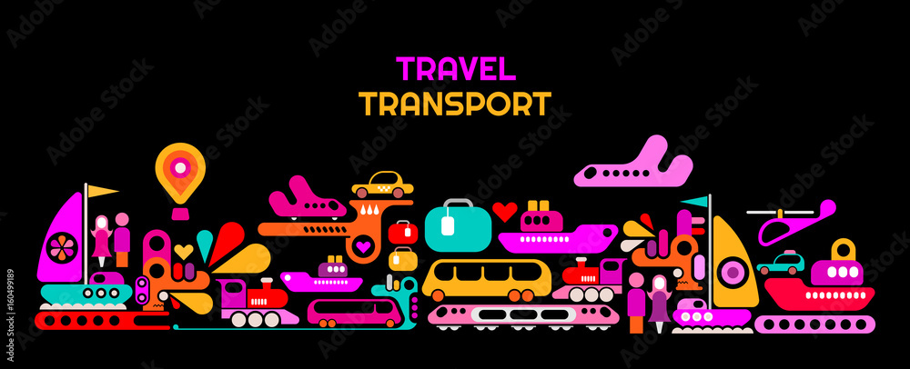 Fototapeta premium Travel Transport vector illustration