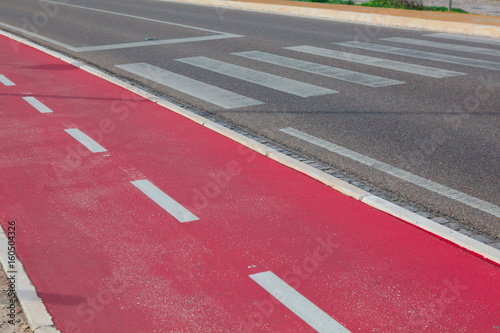 Red bicycle path