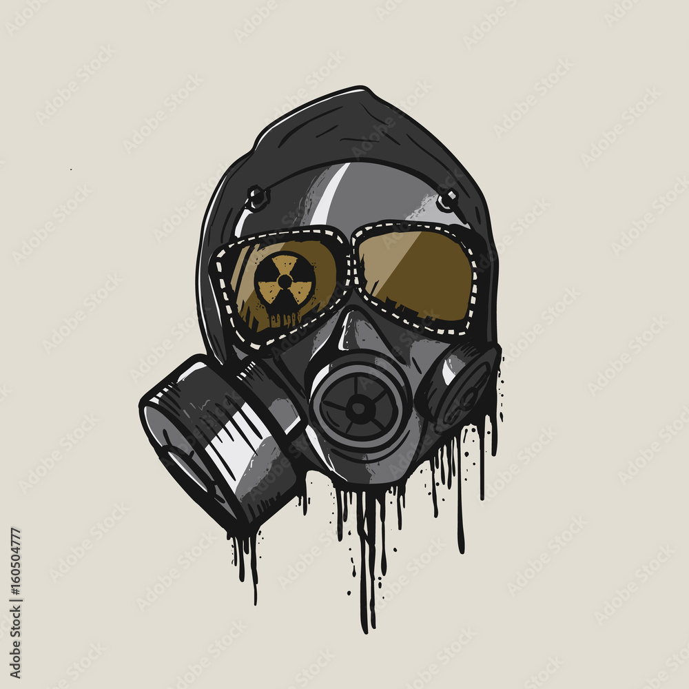 Gas mask in graffiti style vector. Stock Vector | Adobe Stock