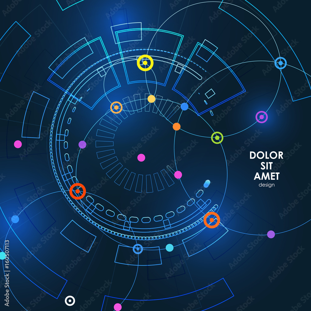 Obraz premium Vector abstract technology background with dots and line