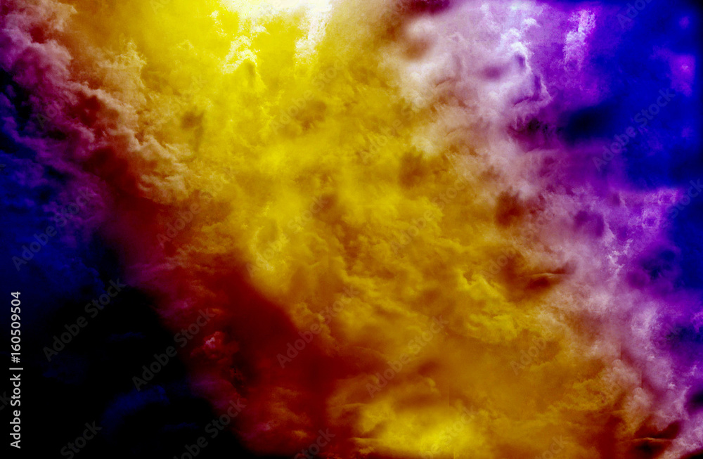 Double color Burst, blue and yellow colorful abstract background.