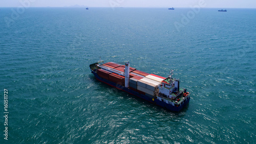 container ship in import export and business logistic.