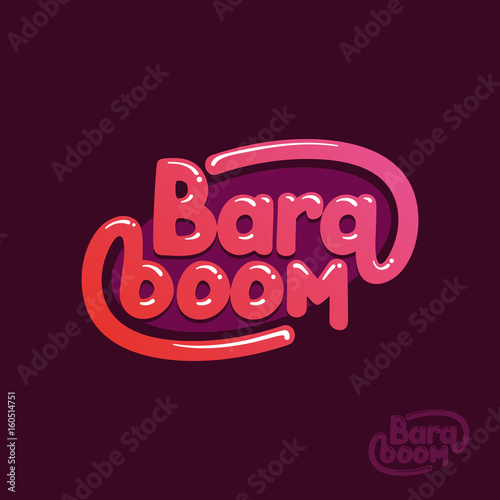exclamation bara boom  for candy wrapper or a poster