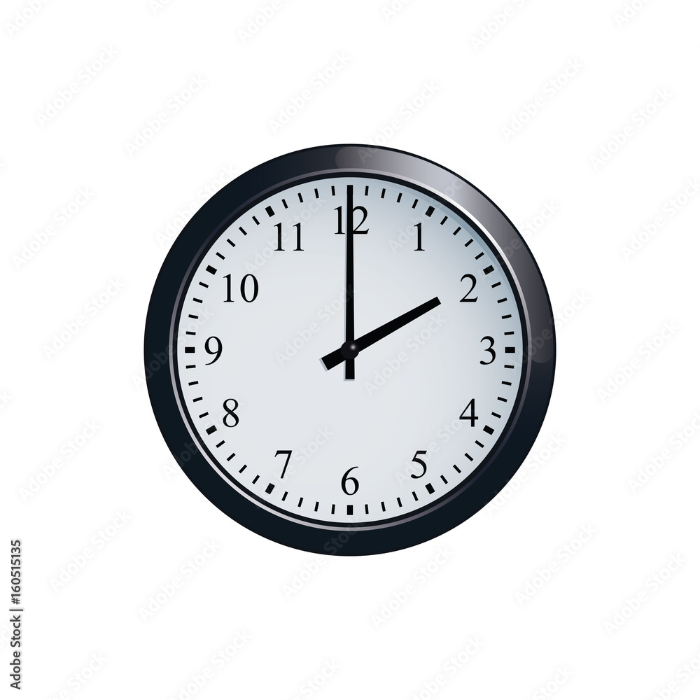 Wall clock set at 2 o'clock Wall clock set at 2 o'clock