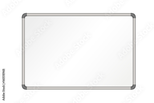 Vector realistic empty whiteboard illustration isolated on white background
