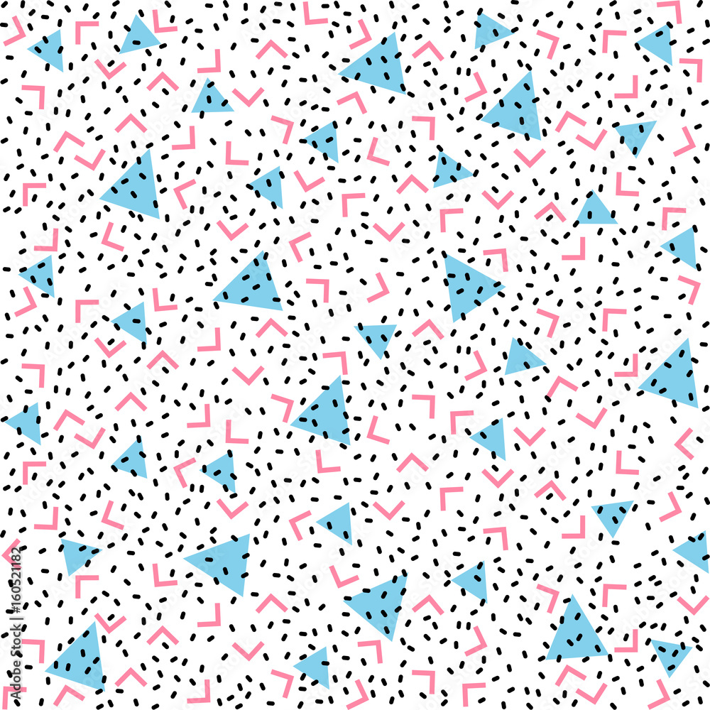 Abstract pattern blue background with blue triangles, pink angles and black points. Abstract pattern blue background with blue triangles, pink angles and black points.