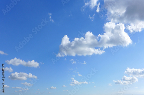 Blue sky with clouds background, Beautiful daylight natural sky composition.