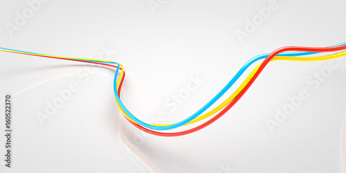 abstract curved wave simple three 3d lines rendered background with the empty space for graphic designs and sample text