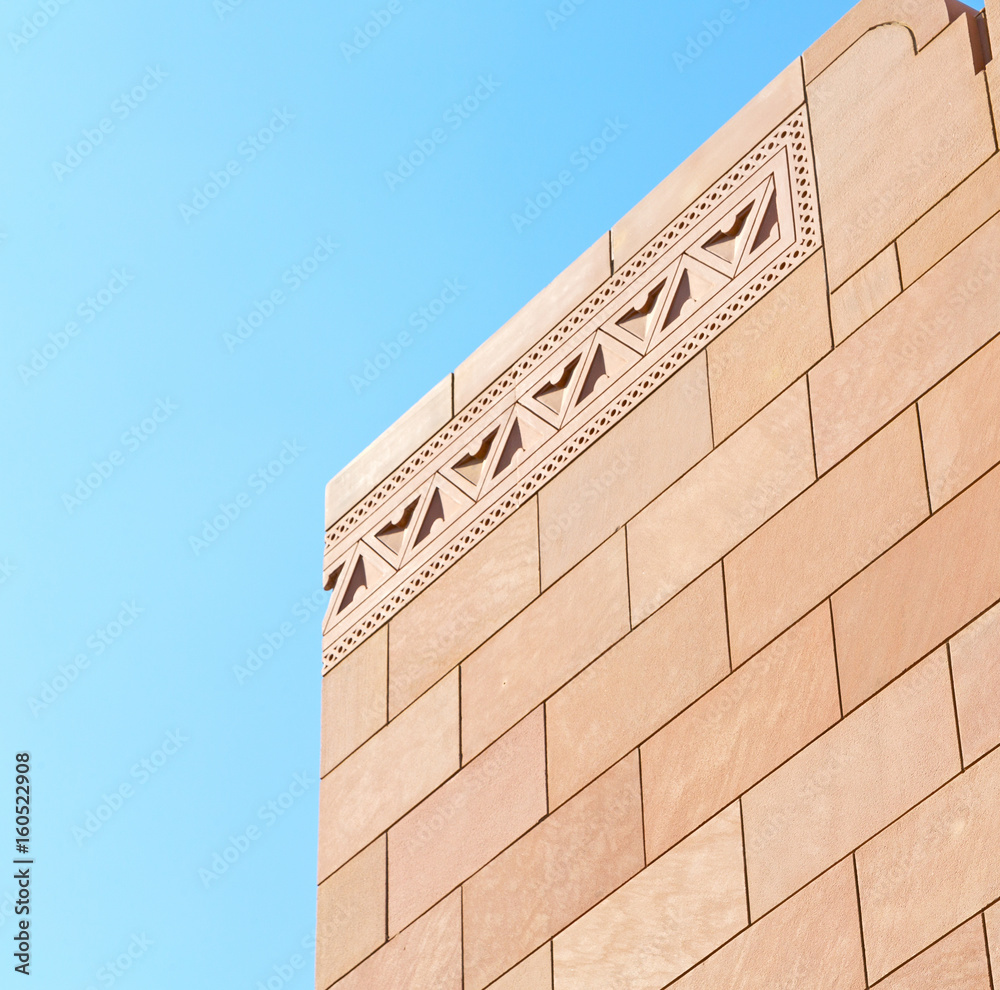 in oman the wall of big muscat mosque