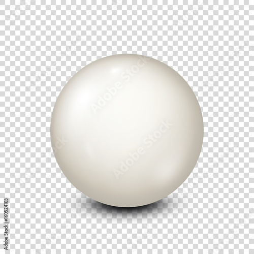 Billiard,white pool ball. Snooker. Transparent background. Vector illustration.