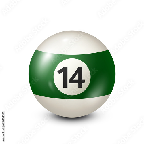 Free Download Billiard,green pool ball with number 14.Snooker. Transparent background.Vector illustration. - GFXLoad