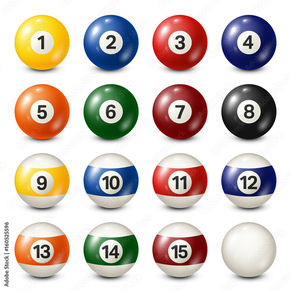 Billiard,pool balls collection. Snooker. White background. Vector illustration. Billiard,pool balls collection. Snooker. White background. Vector illustration.