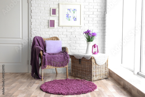 Modern interior with lilac ...