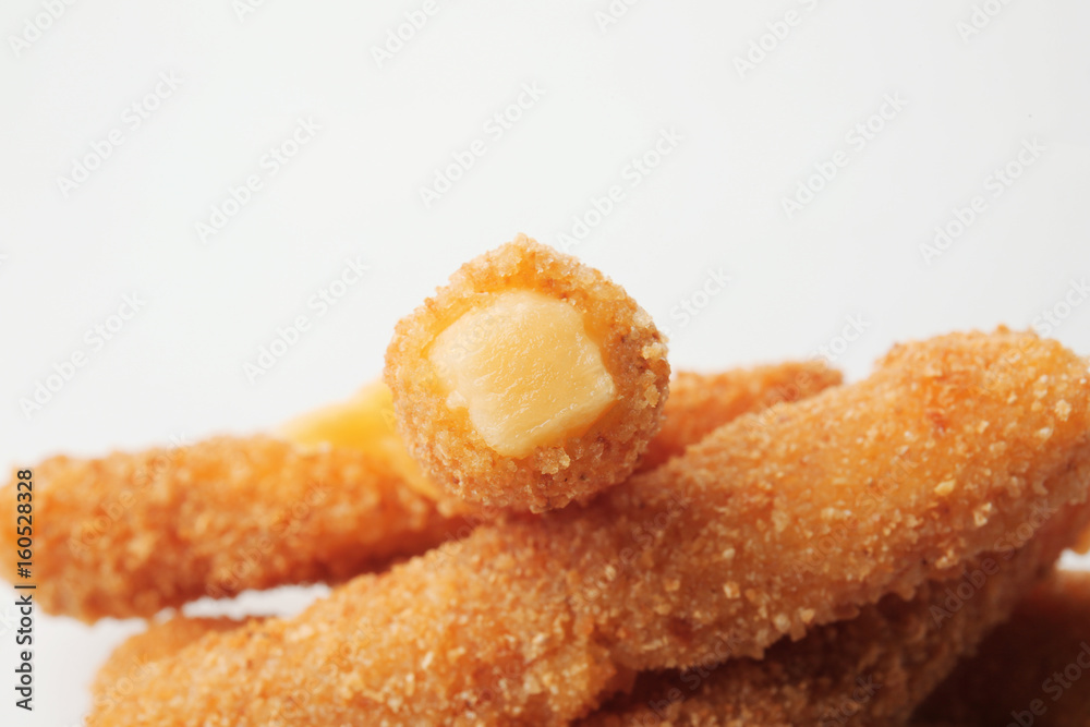 Cheese sticks on white background Cheese sticks on white background