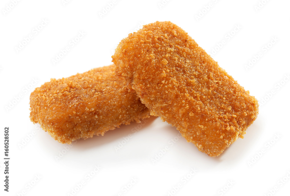 Cheese sticks on white background