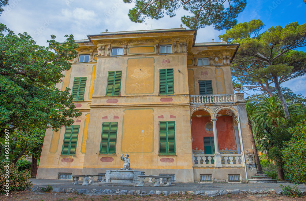 GENOA (GENOVA), ITALY, MAY 31, 2017 - Villa Luxoro in Genoa Nervi, near Genoa Nervi Groppallo Park, Italy.