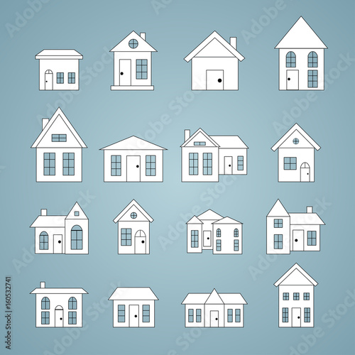 House set white home icon collection