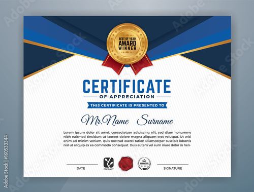 Multipurpose Modern Professional Certificate Template Design for Print. Vector illustration