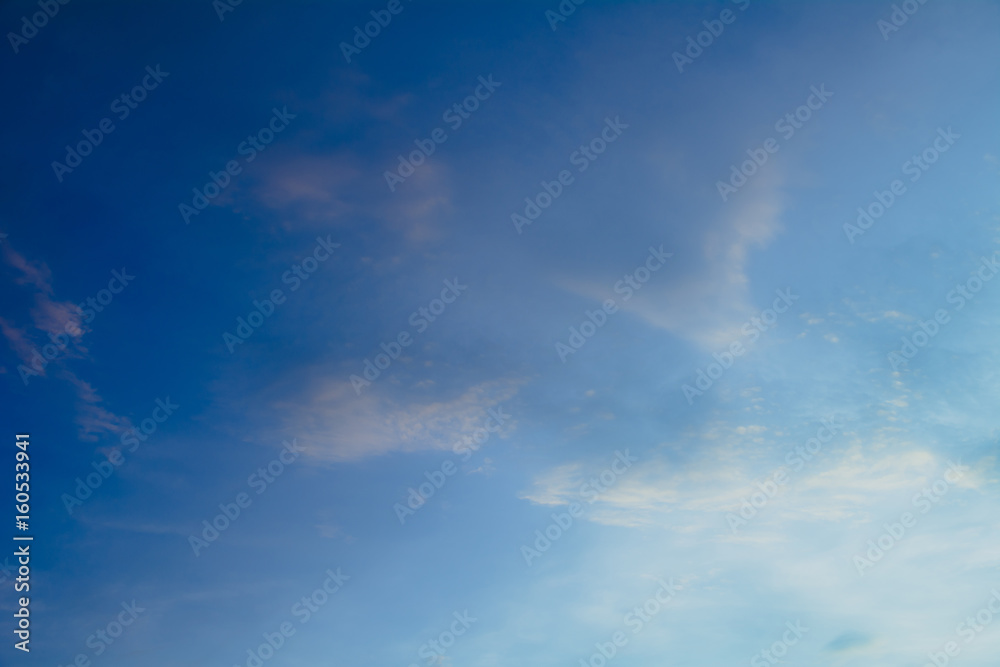 Blue sky with cloud, clean energy power, clear weather background