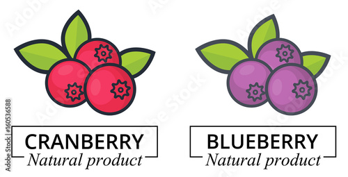 cartoon cranberry and blueberry label