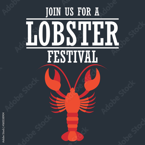 lobster poster for lobster festival. vector illustration photo