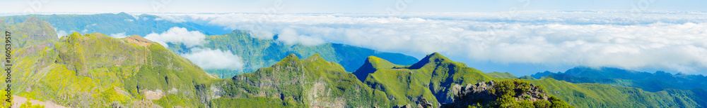 View of mountains on the route Pico Ruivo - Encumeada, Madeira Island, Portugal, Europe. View of mountains on the route Pico Ruivo - Encumeada, Madeira Island, Portugal, Europe.