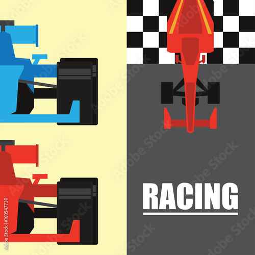 Fototapeta formula one / grand prix racing poster. vector illustration