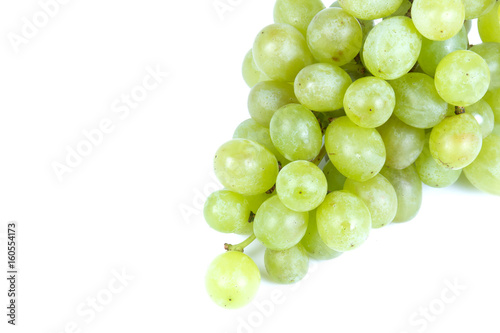 Bunch of Green Grapes on white background