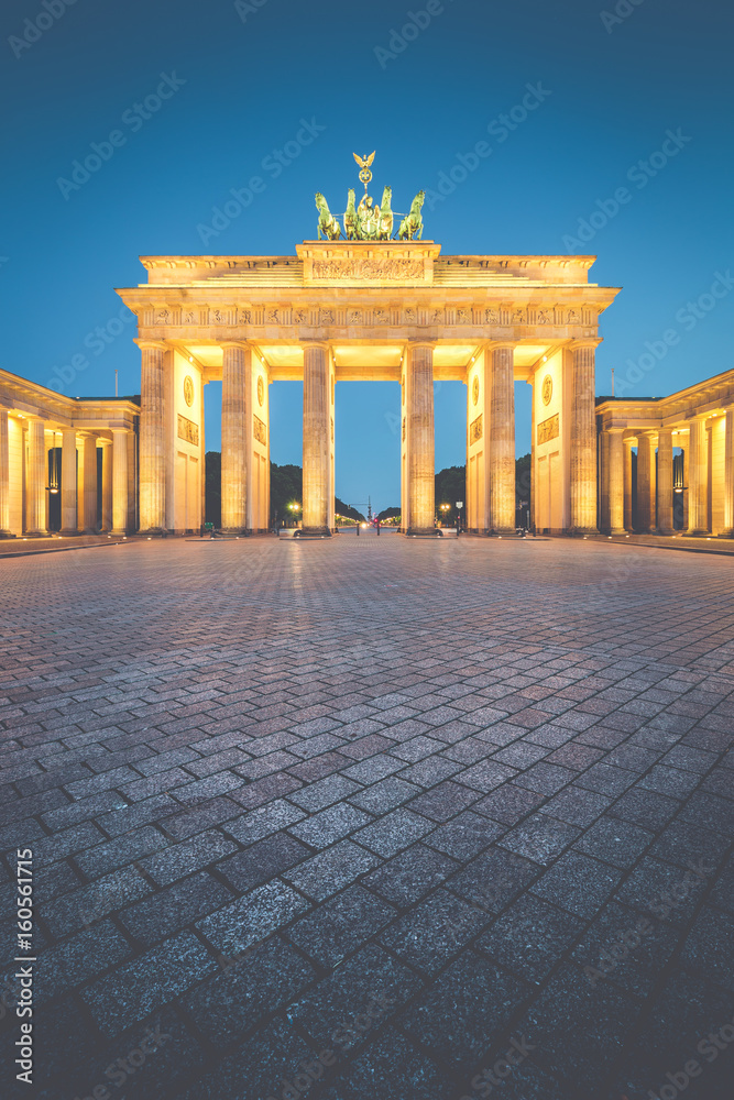 Brandenburg Gate at night, Berlin, Germany