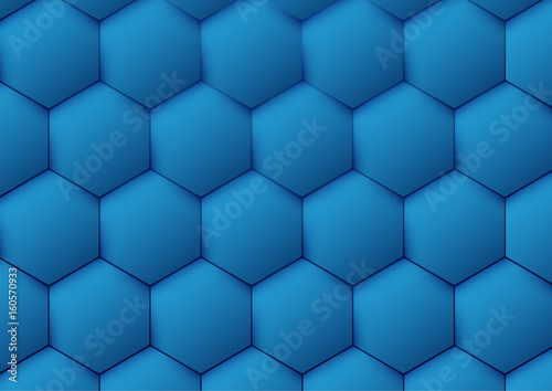 Abstract blue pattern hexagon background. Vector Illustration
